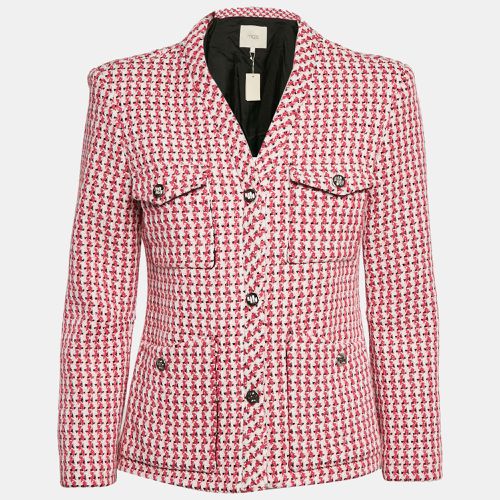 Fuschia Tweed Button Front Jacket M - Maje - Modalova