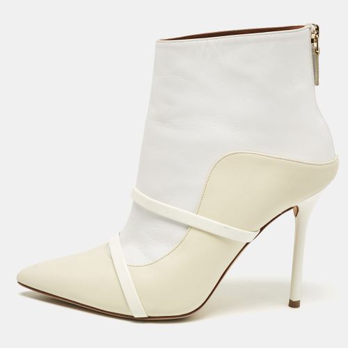 White Leather Madison Pointed Toe Ankle Boots Size 37 - Malone Souliers - Modalova