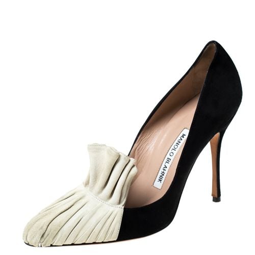 And Beige Suede Arleti Frill Detail Pumps Size 37 - Manolo Blahnik - Modalova