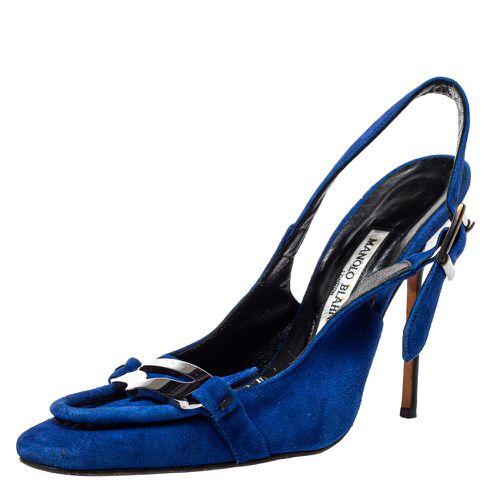 Suede Slingback Sandals Size 39.5 - Manolo Blahnik - Modalova