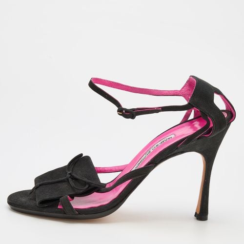 Nubuck Leather Ankle Strap Sandals Size 40.5 - Manolo Blahnik - Modalova