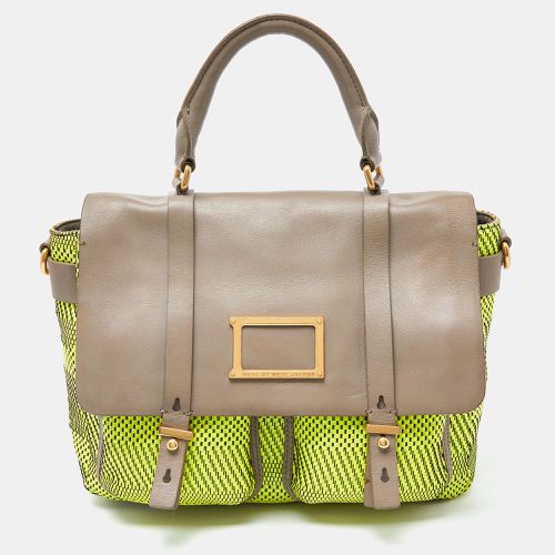 Neon /Grey Woven Patent and Leather Werdie Top Handle Bag - Marc by Marc Jacobs - Modalova