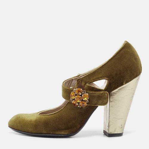 Olive Suede Mary Jane Pumps Size 37 - Marc by Marc Jacobs - Modalova