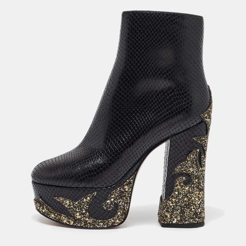 Python Embossed Leather Ankle Length Boots Size 36 - Marc Jacobs - Modalova