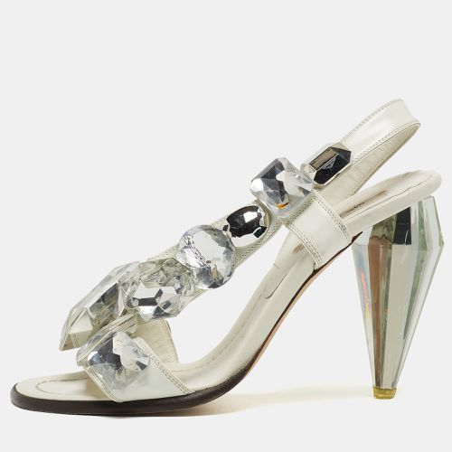 Marc by Leather Crystal Embellished Slingback Sandals Size 37.5 - Marc Jacobs - Modalova