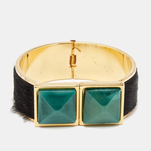 Fur Horn Embellished Gold Tone Wide Bracelet - Marni - Modalova