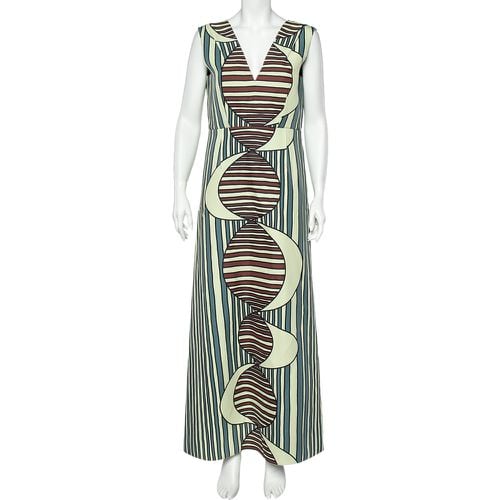 Printed Knit Plunge Neck Sleeveless Maxi Dress M - Marni - Modalova