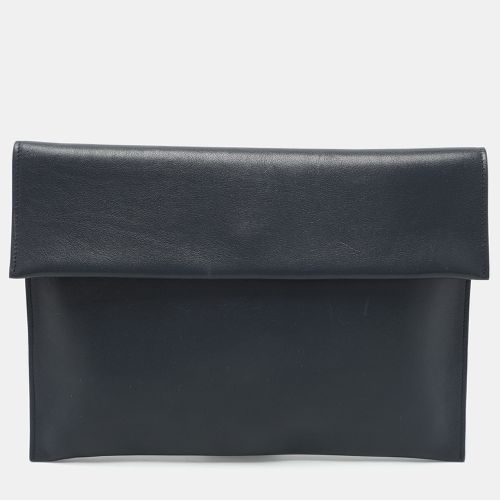 Marni Navy Blue Leather Flap Clutch - Marni - Modalova