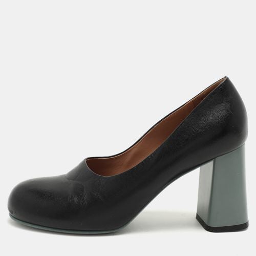 Leather Round Toe Block Heel Pumps Size 39.5 - Marni - Modalova