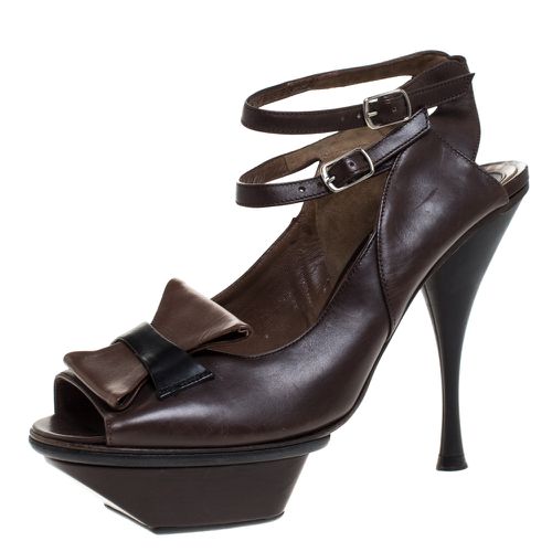 Leather Ankle Strap Platform Sandals Size 38.5 - Marni - Modalova