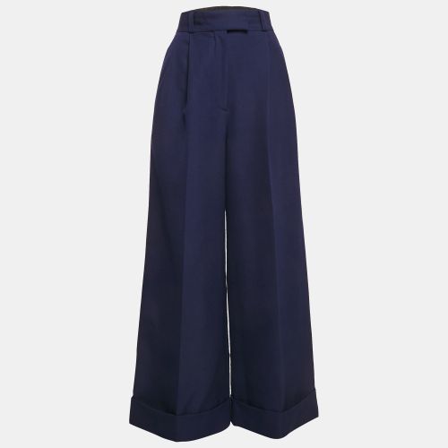 Wool Drill Wide-Leg Pleated Trousers XS - Miu Miu - Modalova