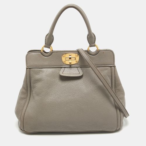 Leather Turnlock Frame Satchel - Miu Miu - Modalova