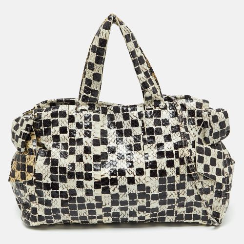 Cream Snakeskin Side Bow Tote - Miu Miu - Modalova