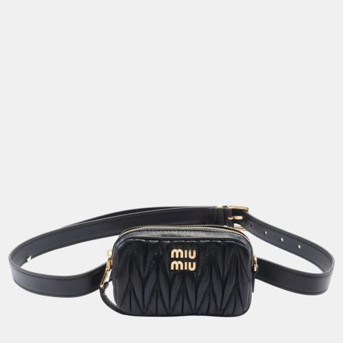 Matelasse Leather Waist Bag - Miu Miu - Modalova