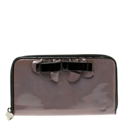 Lilac Patent Leather Zip Around Wallet - Miu Miu - Modalova