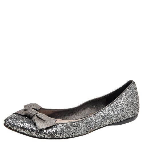 Glitters and Leather Ballet Flats Size 38 - Miu Miu - Modalova