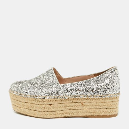 Coarse Glitter Espadrille Platform Loafers Size 37.5 - Miu Miu - Modalova