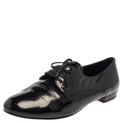 Patent Leather Flat Lace Up Derby Size 35.5 - Miu Miu - Modalova