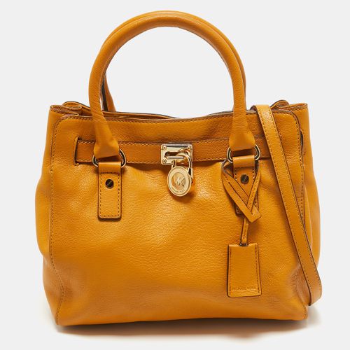 Mustard Leather Hamilton North South Tote - Michael Kors - Modalova