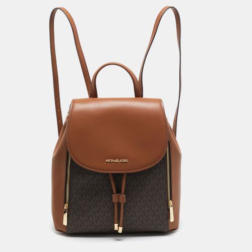 Signature Coated Canvas and Leather Medium Phoebe Drawstring Backpack - Michael Kors - Modalova