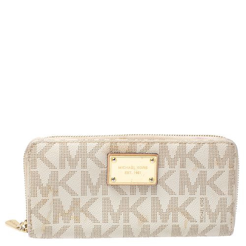 Monogram Coated Canvas Zip Around Wallet - Michael Kors - Modalova