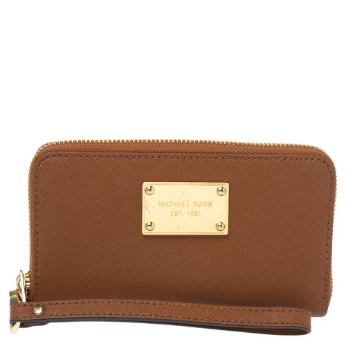 Leather Jet Set Zip Around Wristlet Wallet - Michael Kors - Modalova