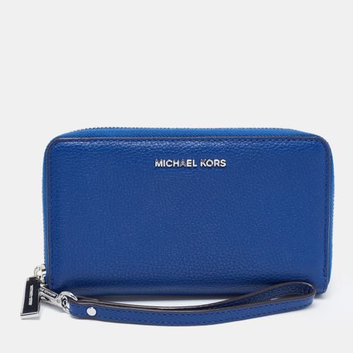 Leather Jet Set Zip Around Wristlet Wallet - Michael Kors - Modalova