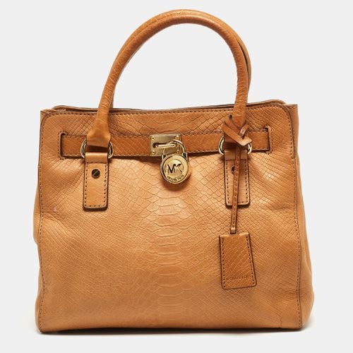 Python Embossed Leather Hamilton North South Tote - Michael Kors - Modalova