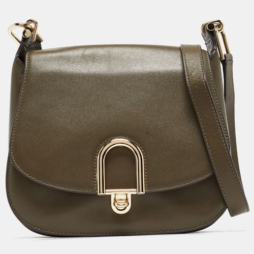 Olive Leather Delfina Saddle Bag - Michael Kors - Modalova