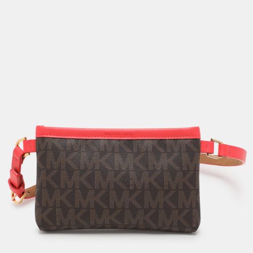 Red Signature Coated Canvas and Leather Belt Bag - MICHAEL Michael Kors - Modalova