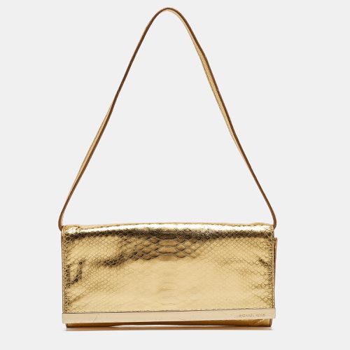 Python Effect Leather Lana Clutch Bag - MICHAEL Michael Kors - Modalova