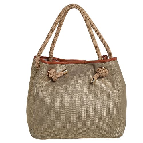 Metallic /Brown Canvas and Leather Large Isla Tote - MICHAEL Michael Kors - Modalova