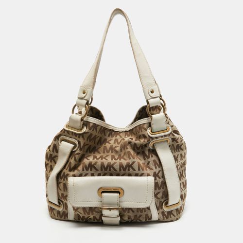 Off White Signature Canvas Front Pocket Tote - MICHAEL Michael Kors - Modalova