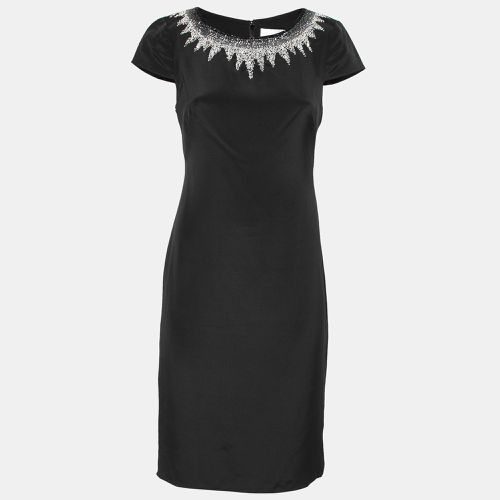 Silk Embellished Neckline Detail Dress S - Mikael Aghal - Modalova