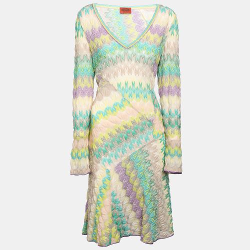 Knit Long Sleeve Knee Length Dress L - Missoni - Modalova