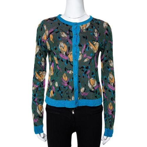 Metallic Floral Jacquard Knit Button Front Cardigan S - Missoni - Modalova