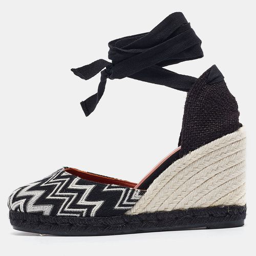 White Fabric and Raffia Wedge Sandals Size 37 - Missoni - Modalova