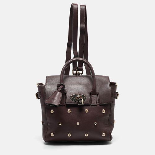 Leather Cara Delevigne Studded Convertible Backpack - Mulberry - Modalova