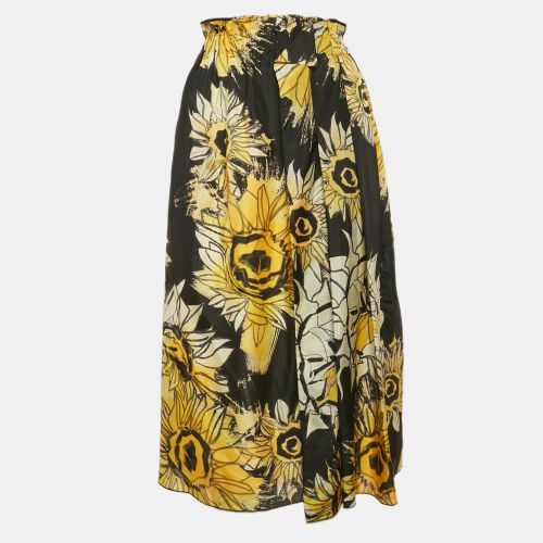 Nº21 Sunflower Print Silk Ruffled Midi Skirt M - N21 - Modalova