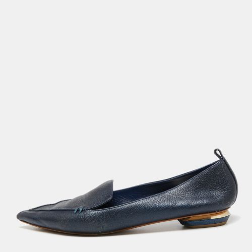 Navy Blue Leather Beya Pointed-Toe Loafers Size 41 - Nicholas Kirkwood - Modalova