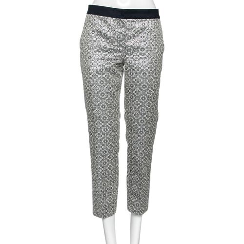 S Max Mara Floral Patterned Brocade Tapered Leg Trousers M - S'Max Mara - Modalova