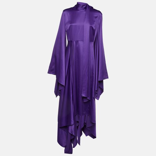 Satin Asymmetric Flared Sleeves Maxi Dress L - Solace London - Modalova