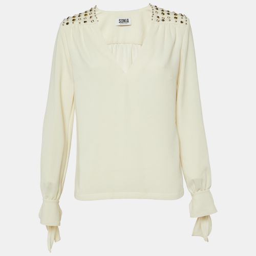 Sonia by Crepe Embellished V-Neck Top M - Sonia Rykiel - Modalova