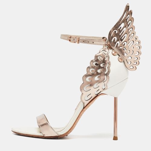 Gold Laser Cut Rose Gold Leather Evangeline Open Toe Sandals Size 37 - Sophia Webster - Modalova