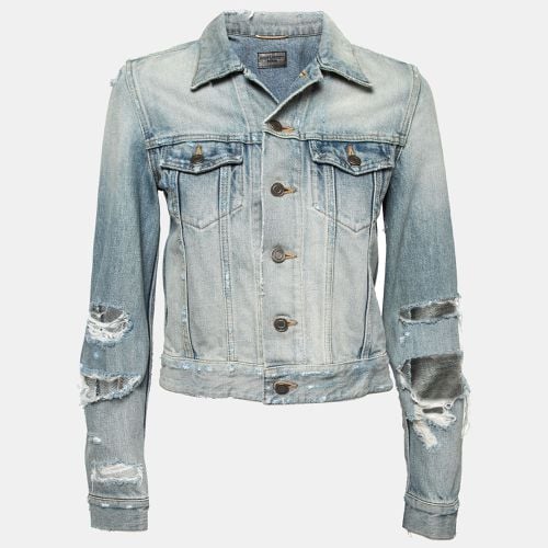 Destroyed Effect Denim Jacket M - Saint Laurent Paris - Modalova