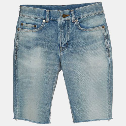 Distressed Denim Bermuda Shorts S Waist 24'' - Saint Laurent Paris - Modalova