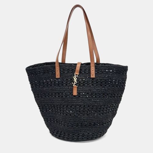 Saint Laurent Crochet Raffia Panier Bag Medium - Saint Laurent Paris - Modalova