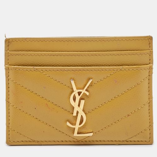 Saint Laurent Matelassé Leather Cassandre Card Holder - Saint Laurent Paris - Modalova