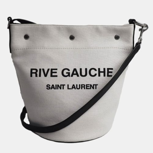 Black/ Canvas Rive Gauche Tote Bag - Saint Laurent Paris - Modalova