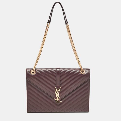 Saint Laurent Chevron Leather Large Monogram Envelope Shoulder Bag - Saint Laurent Paris - Modalova